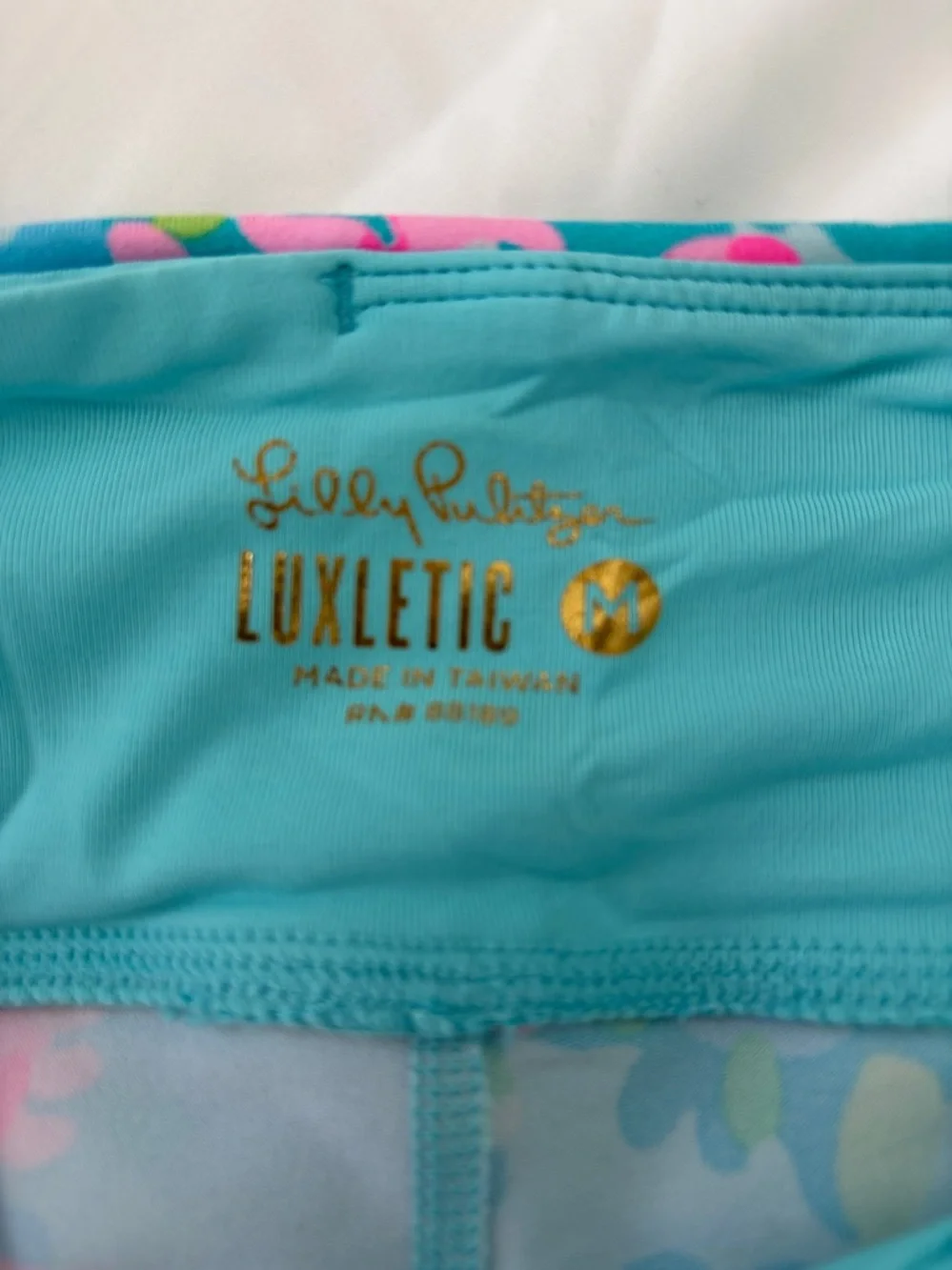 Lilly Pulitzer EUC hardly worn Bright Aqua Floral Workout Leggings - Picture 4 of 6